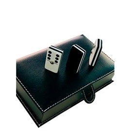 Domino Profesional Acrilico Cebra Negro Estuche Tipo Libro