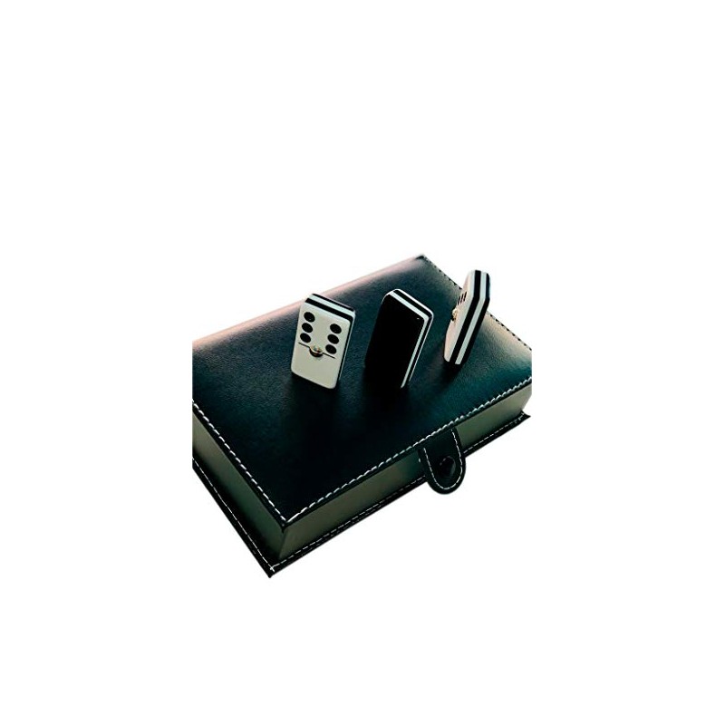 Domino Profesional Acrilico Cebra Negro Estuche Tipo Libro
