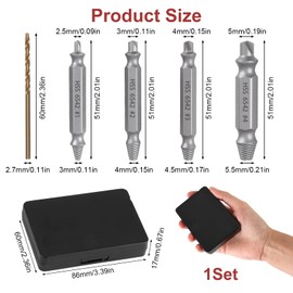 4PCS Damaged Screw Extractor Set with 1 Twist, Model HSS 6542 Bolt Stripped Remover Screw Grab Screw Removal Tool General bit Set Double Ended Hardness Is 63HRC for Damaged Broken Stripped Screws
