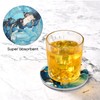 CoColemon Light Blue Thirstystone Coasters Set of 6, Marble Abstract
