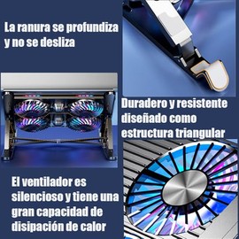 Lumbor37 Soporte para Laptop con Ventilador, Base de Refrigeración Ordenador Portátil Plegable, Múltiples Ángulos Ajustable Soporte Portátil