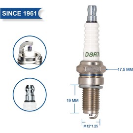 TORCH D8RTC Spark Plug Repalce for DPR8EA-9, 5829/DP8EA-9 2120/D8EA 7162/DR8EA, for 809/8809/RA6HC OE083, for 4101/X24ESR-U X24EP-U9, for R121XLS S102F, for XS4163, OEM