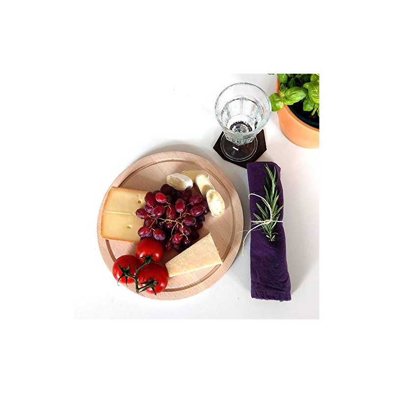 HOFMEISTER® Round Chopping Board with Juice Groove Beech Wood 20