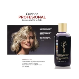 TERRAMAR | Kit capilar cuidado y protección del color | Shampoo Matizador 250 ml + Oleo protector del color de 98 ml