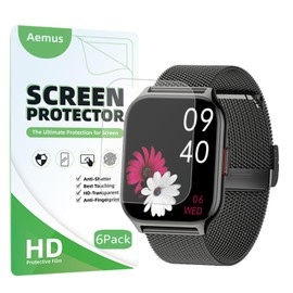 Aemus Screen Protector Compatible for ZOSKVEE P95 Smart Watch (6 Pack) Full Coverage Clear TPU Soft Film Compatible for Kimeag, Popglory 2.01" Fitness Watch