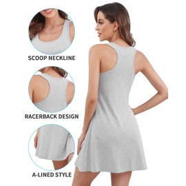 V FOR CITY Women Cotton Tank Dress for Summer Casual Dresses Beach Cover Up Sleeveless T-Shirt Sundress