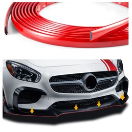 16.4Ft Cuttable Automotive Trim Strip,Anti-Scratch Car Door Trim Molding Car Exterior Accessories,Universal Car Stickers Trim Strip for Hood,Window,Door,Bumper,Headlight (Red)