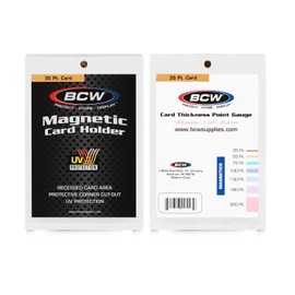 BCW Magnetic Card Holder - 35 PT Thickness - 20 Pack | Protective Display Card Case with Secure Gold Magnet Closure | UV Protection, Quick Access Design for Sports, Gaming, and Collectible Cards