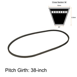 sourcing map M-38 Drive Belt 38 Inch Pitch Length Industrial Power Transmission Belt Rubber