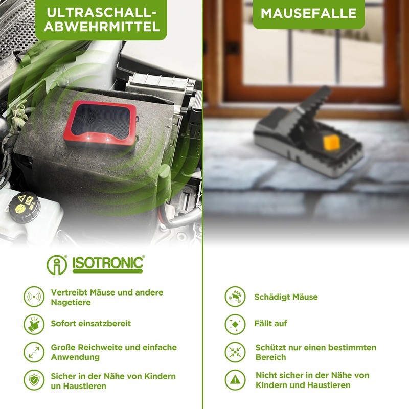 ISOTRONIC Marten deterrent flash with light, LED flash light function