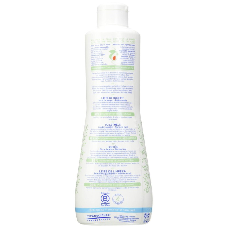 Mustela Organic Toilet Milk with Avocado Perseosis, Face, Body, Nappy