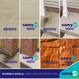 Silane Siloxane Penetrating Concrete Sealer – 1 Gallon Makes 2 Gallons – Eco-Friendly - Water-Based Waterproof Protection for Indoor/Outdoor Concrete, Masonry, Brick, Pavers & Stone – Clear Finish