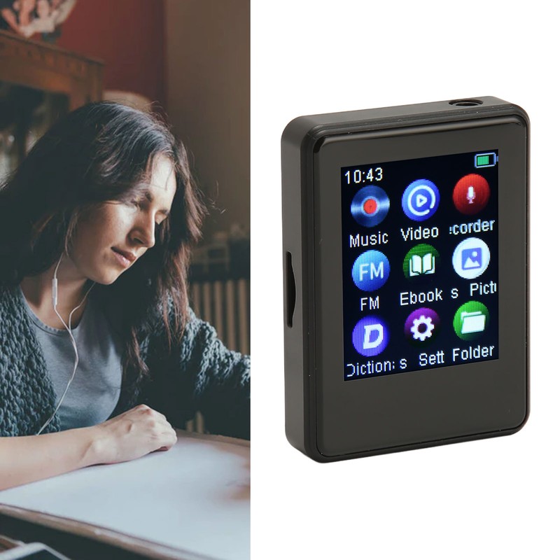 MP3 Player Bluetooth 5.0 HiFi Sound 1.77in Full Touch Screen