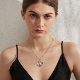 Sapphire Cat Necklace for Women Cat Moon Necklace Sterling Silver Diamond Cat Necklace Cubic Zirconia Cat Choker Necklace Silver Necklaces for Women 18K White Gold Cat Necklace Women, adult