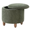 OSP Home Furnishings Lyra Contemporary Round Storage Ottoman with Medium