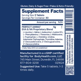 BodyHealth PerfectAmino 150ct – Essential Amino Acid Tablets for Muscle