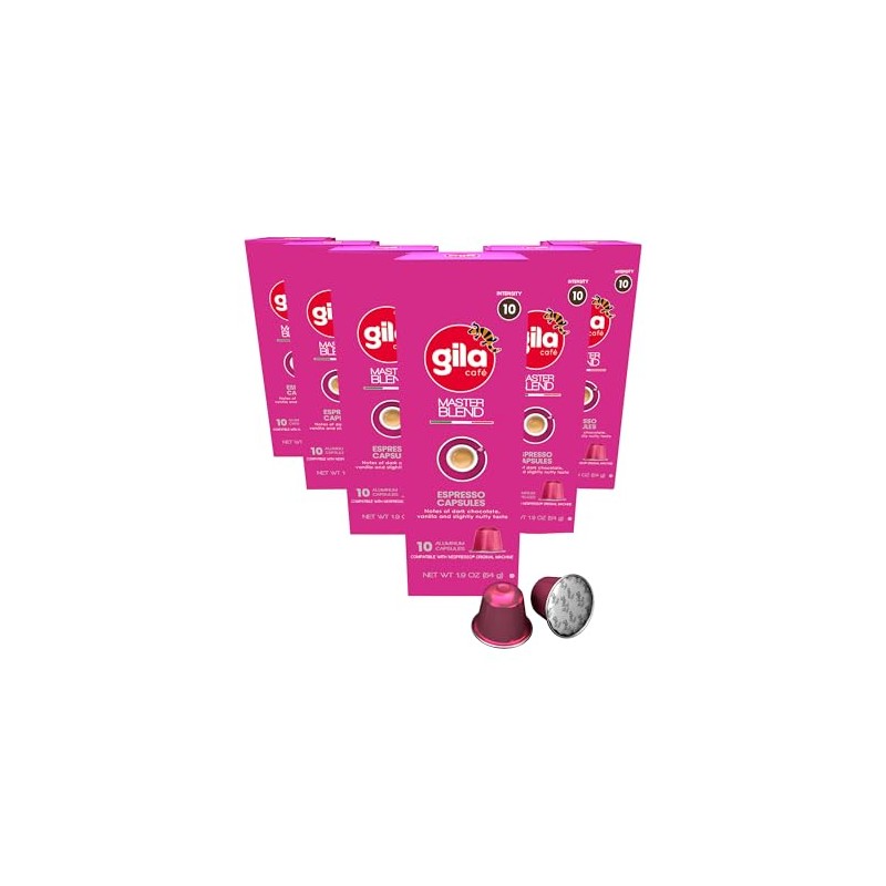 GILA Cafe Master Blend aluminun coffee capsules compatible with Nespresso