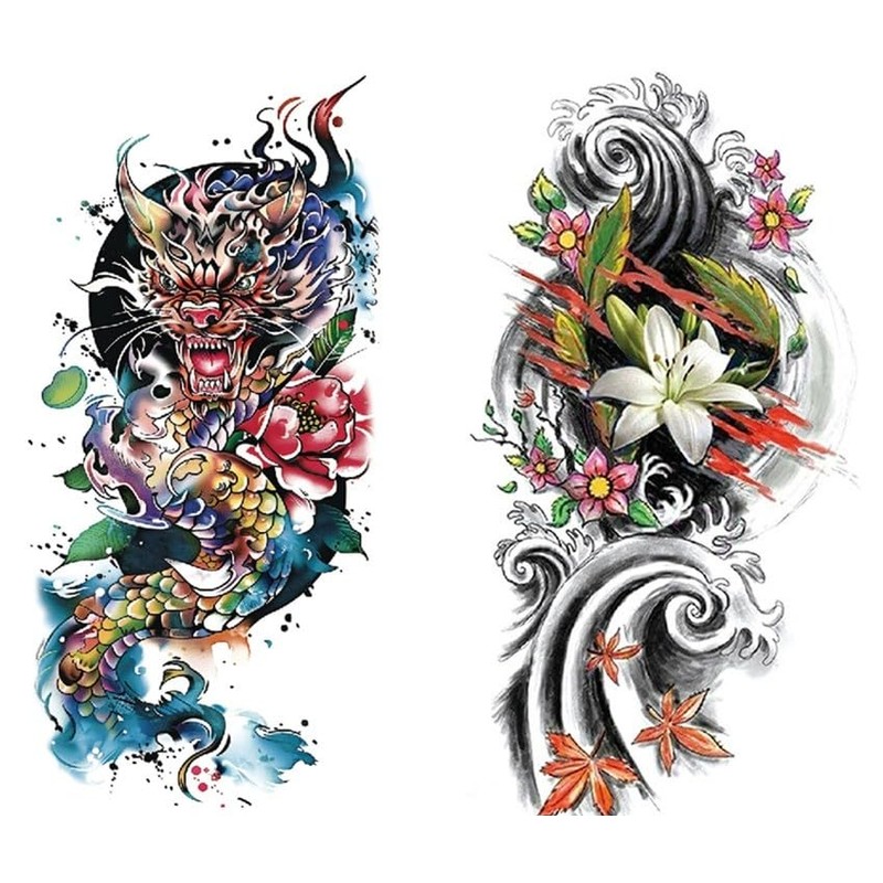 Temporary Dragon Tattoo Japanese Tattoo Dragon Tattoo Arm Tattoos XQB063