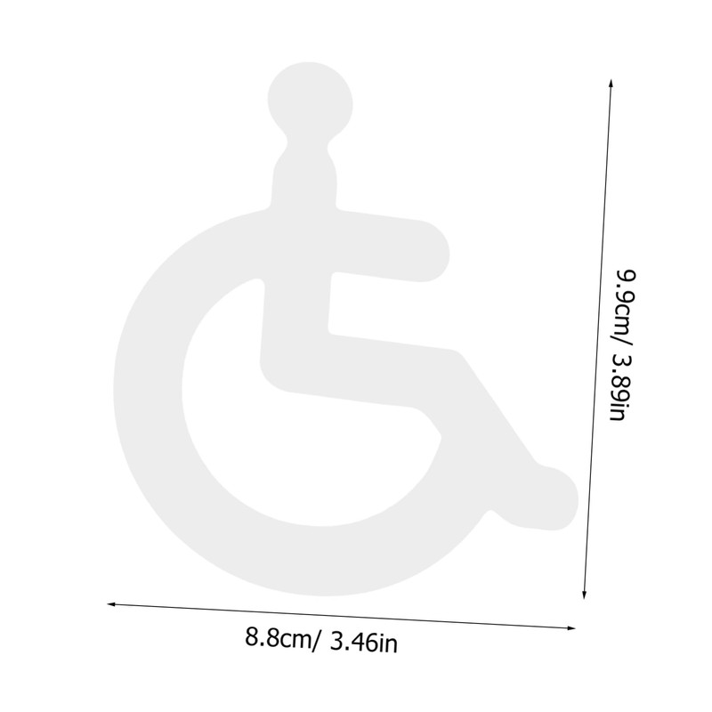 GRIRIW Wall Sticker Disabled Wheelchair Restroom Sign Elegant Design for