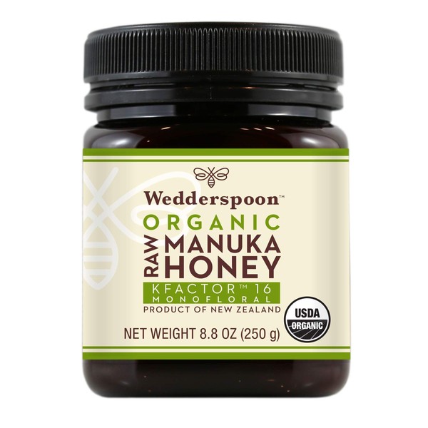 Wedderspoon Raw Organic Manuka Honey KFactor 16+, Unpasteurized, Organic KFactor