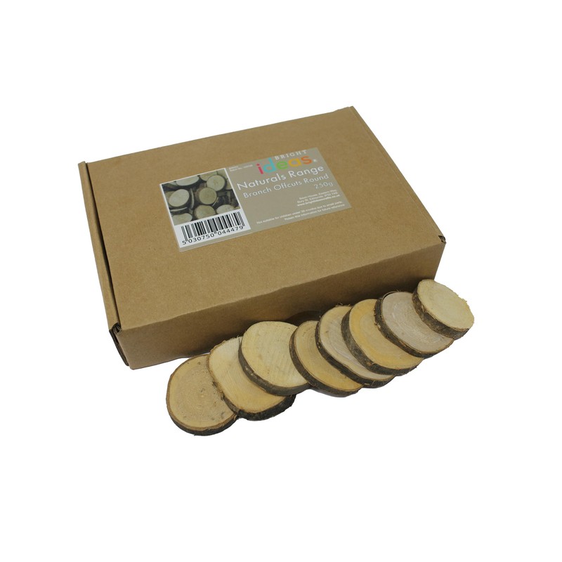 Bright Ideas Natural Branch Offcuts Round 250g in Assorted Sizes