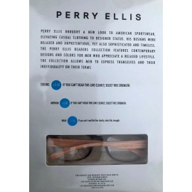 Perry Ellis PER 48 Mens 3 Pack Faux Wood / Plastic Rectangle Reading Glass 2.5