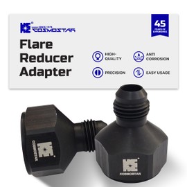 Cosmostar 2 PCS 10AN Female to 6AN Male Flare Reducer Adapter - High-Pressure 1500 PSI Fittings with 37° Seal, Anodized Black Aluminum for Fuel Systems, Cooling Systems (RAHH0503)