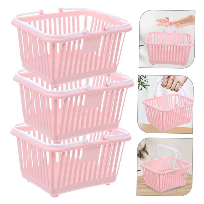 KOMBIUDA 3pcs Small Storage Baskets with Handles Versatile Organizers for