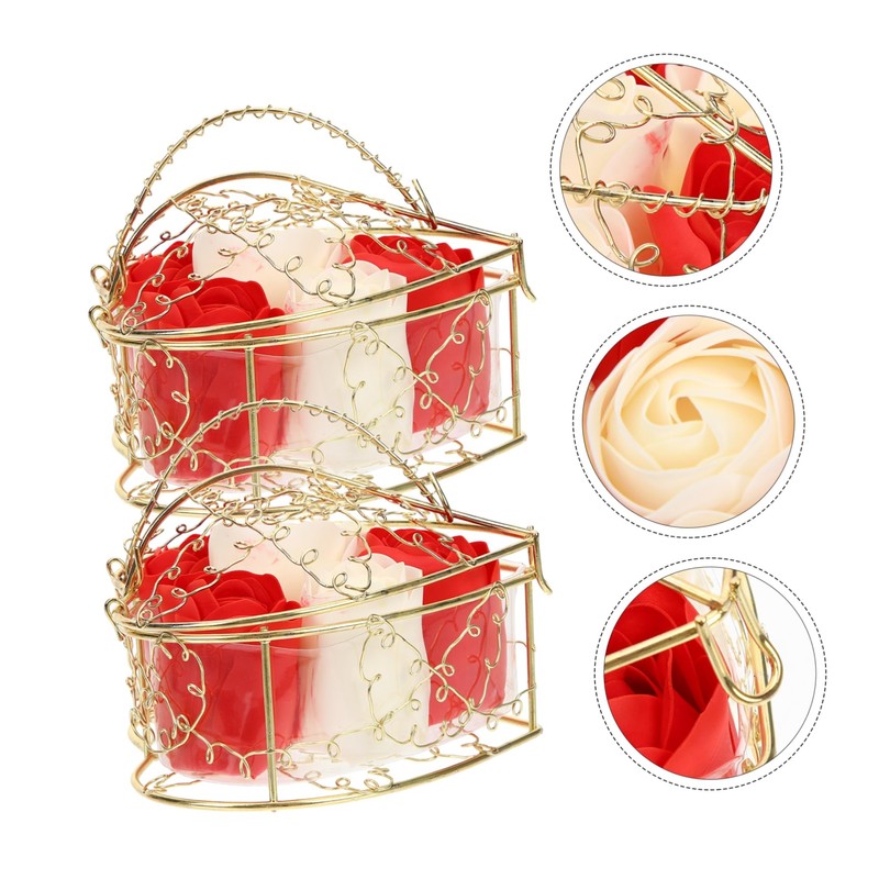 ABOOFAN Floral Scented Soap Flower Rose Soap Box for Valentine's