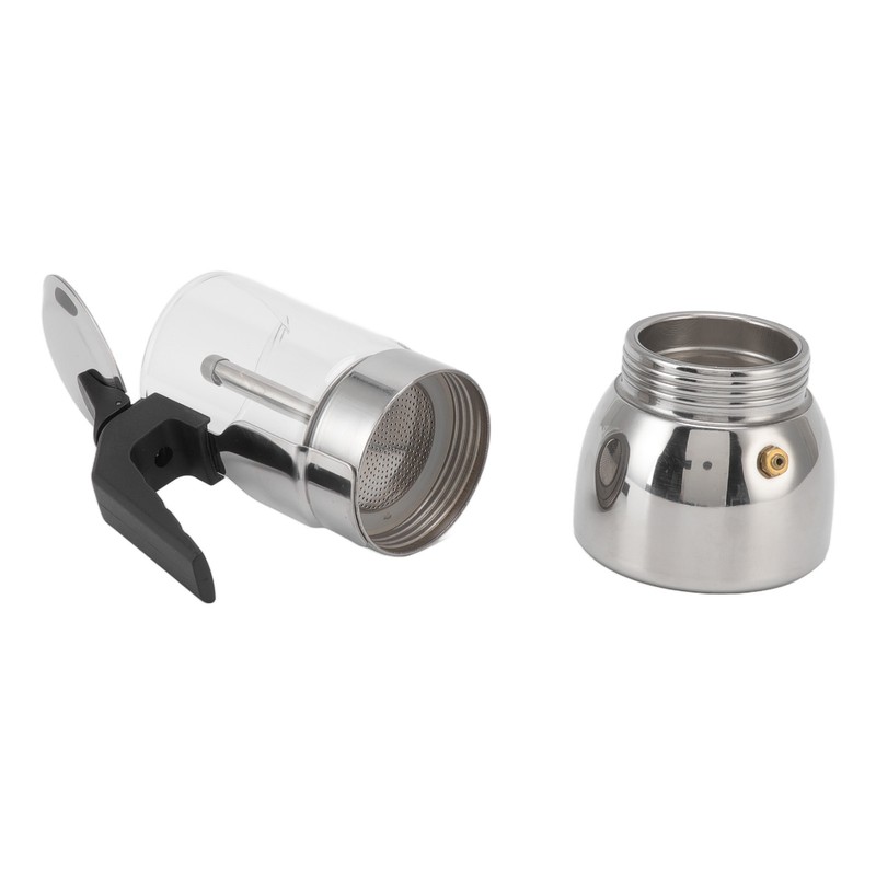Glass Moka Pot Stainless Steel Heat Resistant Portable Classic Italian