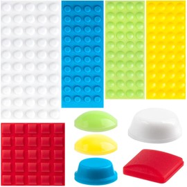 BEIQIYA 195pcs Bump Dots for Low Vision People, Silicone Low Vision Aids Braille Stickers, Mix Sizes Shapes Self-Adhesive Tactile Stickers for Visually Impaired Elderly Blind People- 5 Colors