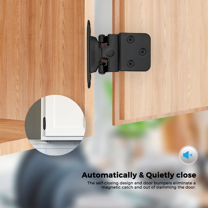 30 Pack (15 Pairs) 3/8 Inch Insert Kitchen Cabinet Hinges,