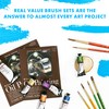 Real Value Brush Set Synthetic Gold Taklon-Rnd 1,6,12,Liner 2,Ang 1/2,Wash
