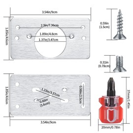 Pack of 10 Cabinet Hinge Repair Plates, Hinge Repair Kit Plate, Cabinet Hinge Repair Plate with Hole for Wooden Furniture Drawer (5 x Hinge Pot Plates, 5 x Base Plates) (Silver)