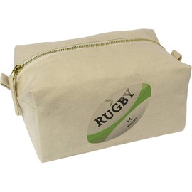 'Rugby Ball' Canvas Wash Bag/Makeup Case (CS00031801)