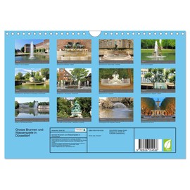 Grosse Brunnen und Wasserspiele in Düsseldorf (Wandkalender 2026 DIN A4 quer), CALVENDO Monatskalender