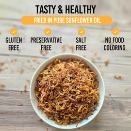 Crispy Fried Onions | 100% Natural (Non-GMO) | Gluten Free | KETO Friendly | No Sodium | Low Carb | Resealable Bag | 8 oz | By Nawabi Life