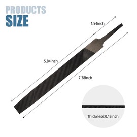 2 Pack Metal File, Small Sharpening File, 6 Inch Flat Hand File Tools for Wood, Metal, Sharpening (2)