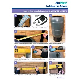 FloPlast RVS1W RVS1W-White Rainwater Diverter (Conects to 65MM Square and 68MM Round Downpipe), White