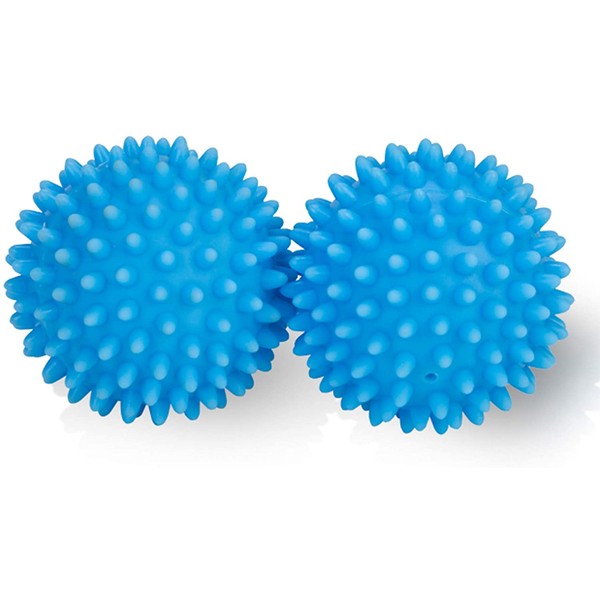 Smart Design Plastic Dryer Balls w/Spikes - Fabric Softener - Eliminates Wrinkles & Reduces Static - for Laundry, Clothes, Fabrics (2 Pack) [Blue]