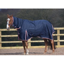 Turner Equestrian 50g Navy 600d Combo Neck Ripstop Horse Turnout Rugs 5'3"-7'0" (6'6")