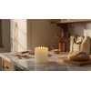 CozierGlow 3-Wick Flameless Pillar Candle with Remote Timer, 3D Moving