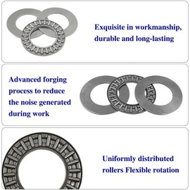 TOP-VIGOR 5Pcs TC1018 Thrust Needle Roller Bearings with Washers, 5/8"x1-1/8"x5/64" Bearing for Conveying Equipment, Automobiles, Pump, Machine Tools, Chromium Steel