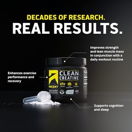 Ascent simply tera's- Clean Creatina Monohidrato Polvo 5G Por Porción, Suplemento de Creatina Creapure Sin Sabor