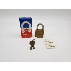 American Lock Padlock No 105 Solid Body 1.25" Shackle Brass Color USA Made NOS