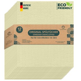 Zukunftsenkel Dishcloths, Swedish Dishcloths, Sustainable Cleaning Cloths, Wash Cloth, Biodegradable, Plastic-Free (Yellow)