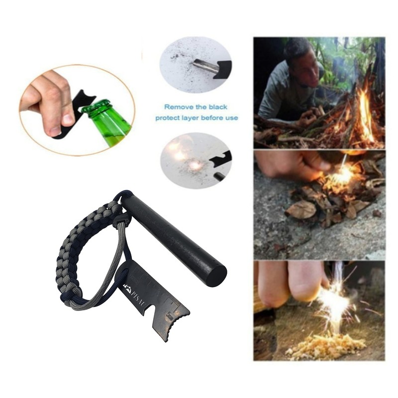 PISAU 12.7 cm Ferrocerium Ferro Rod Flint Fire Starter Waterproof