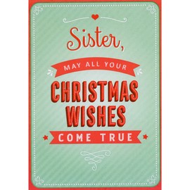 Designer Greetings May All Your Christmas Wishes Come True on Light Green Humorous/Funny 3D Pop Up Christmas Card for Sister