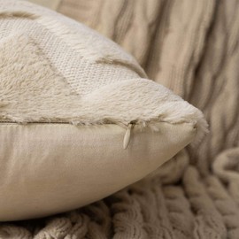MIULEE Set of 2 Wool Cushion Covers, Sofa Cushion Covers, Decorative Cushion, Wave Polyester Cushion Covers, Couch Cushion, Soft Cushion Cover, Decorative Cushion Cover, Hidden Zip, Living Room and