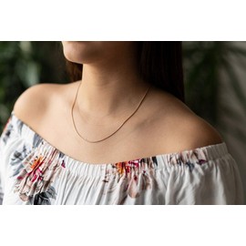 Materia Women's Necklace Rose Gold 925 Sterling Silver Snake Chain 1.2 mm 18 K Rose Gold Plated in 40-70 cm, Rose Gold Plated